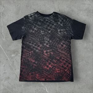 Ecko Unltd. Y2K Size Medium AOP Skater Grunge Rhino Plaid Black T-Shirt